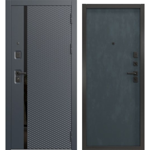Входная дверь EPorta Н-158/Гладкая люкс (Шагрень черная мягкая / Бетон графит)