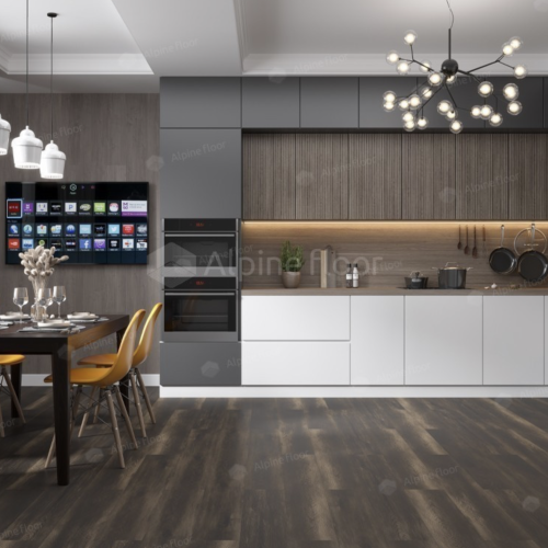Кварц-виниловая плитка Alpine Floor ОРЕХ ТЕМНЫЙ